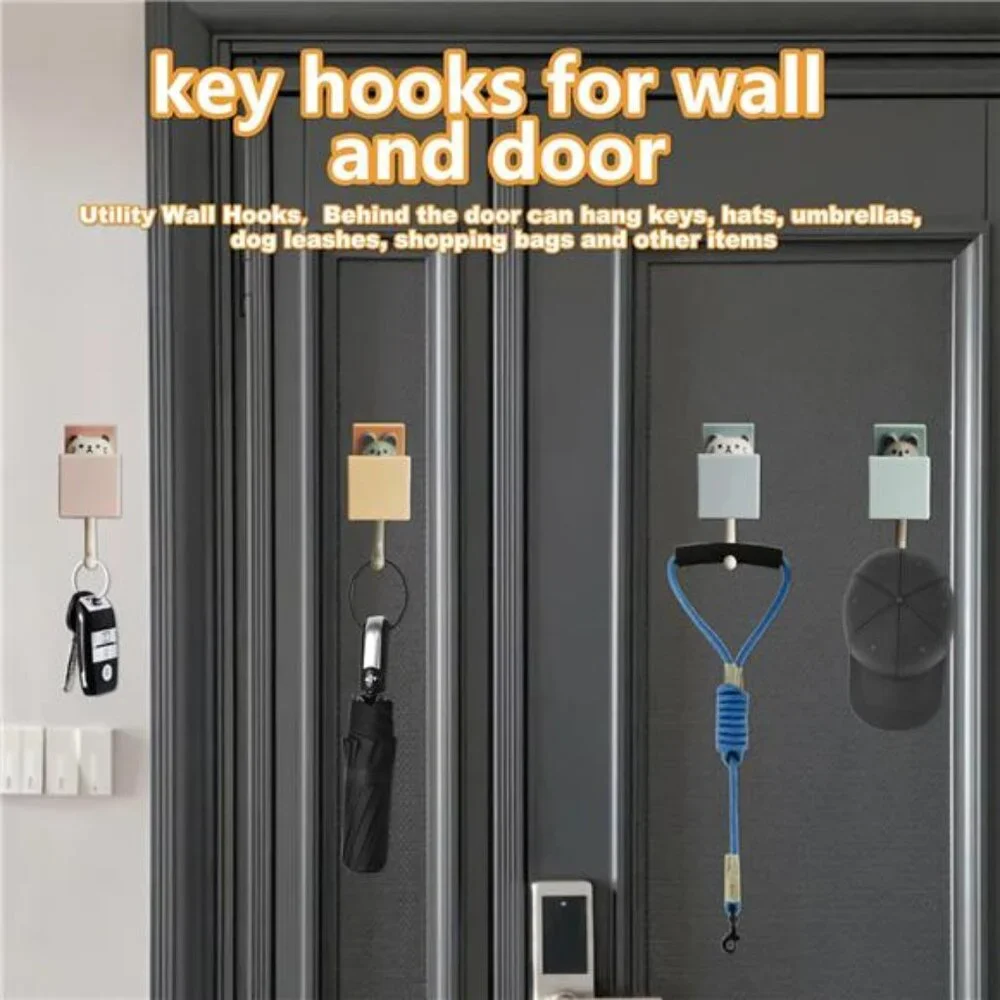 4Pcs Cute Creative Cat Coat Hook for Wall and Door-Max Load 10LB Wall Hook